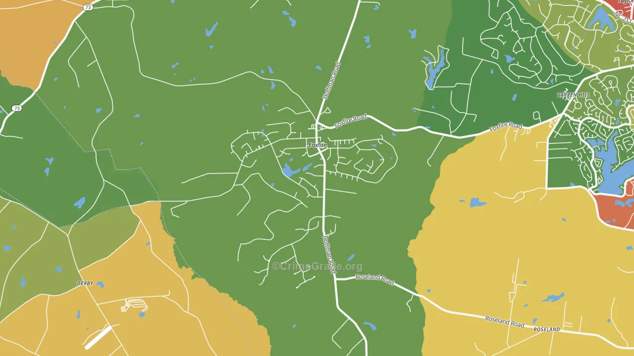 Foxfire, NC Map of Drug-Related Crime Rates
