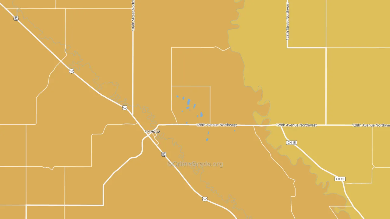 Foxholm, ND Map of Drug-Related Crime Rates