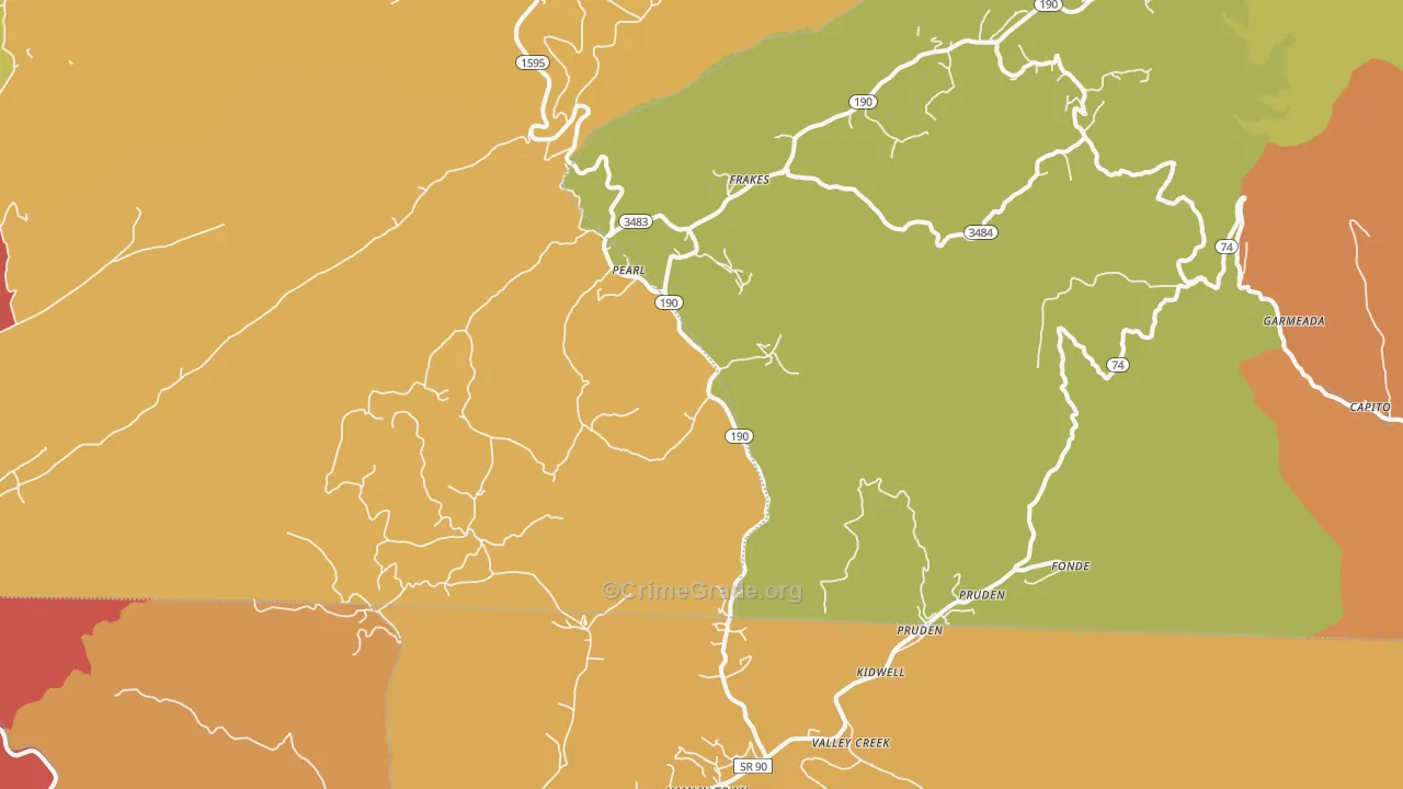 Frakes, KY Map of Drug-Related Crime Rates