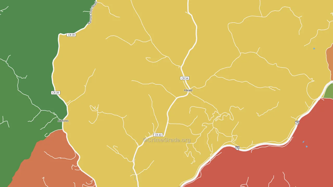 Frame, WV Map of Drug-Related Crime Rates