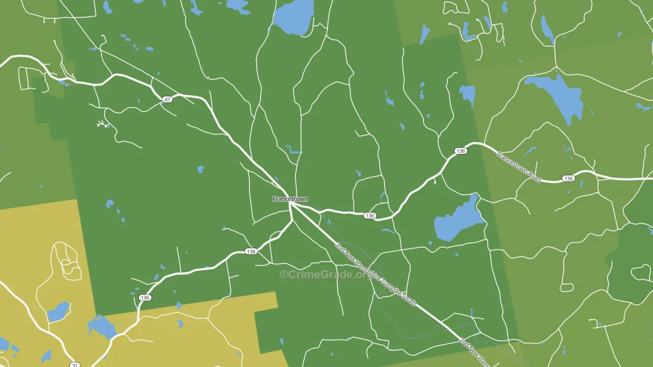 Francestown, NH Map of Drug-Related Crime Rates