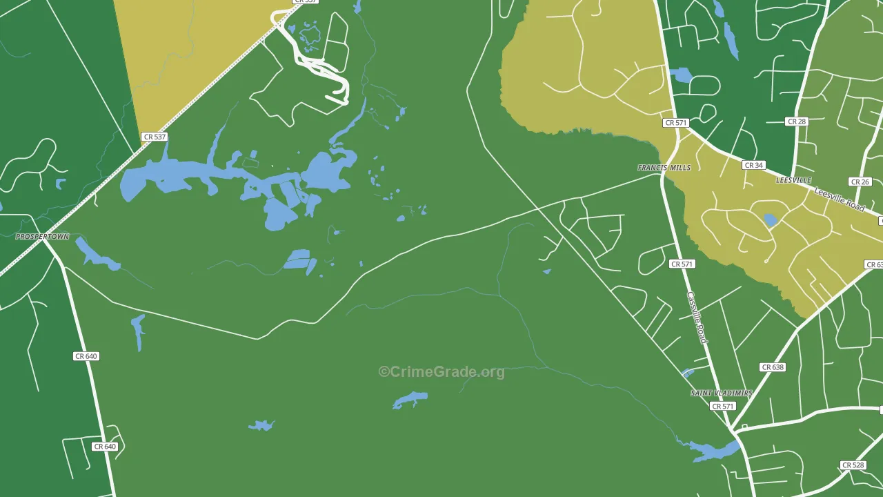Francis Mills, NJ Map of Drug-Related Crime Rates