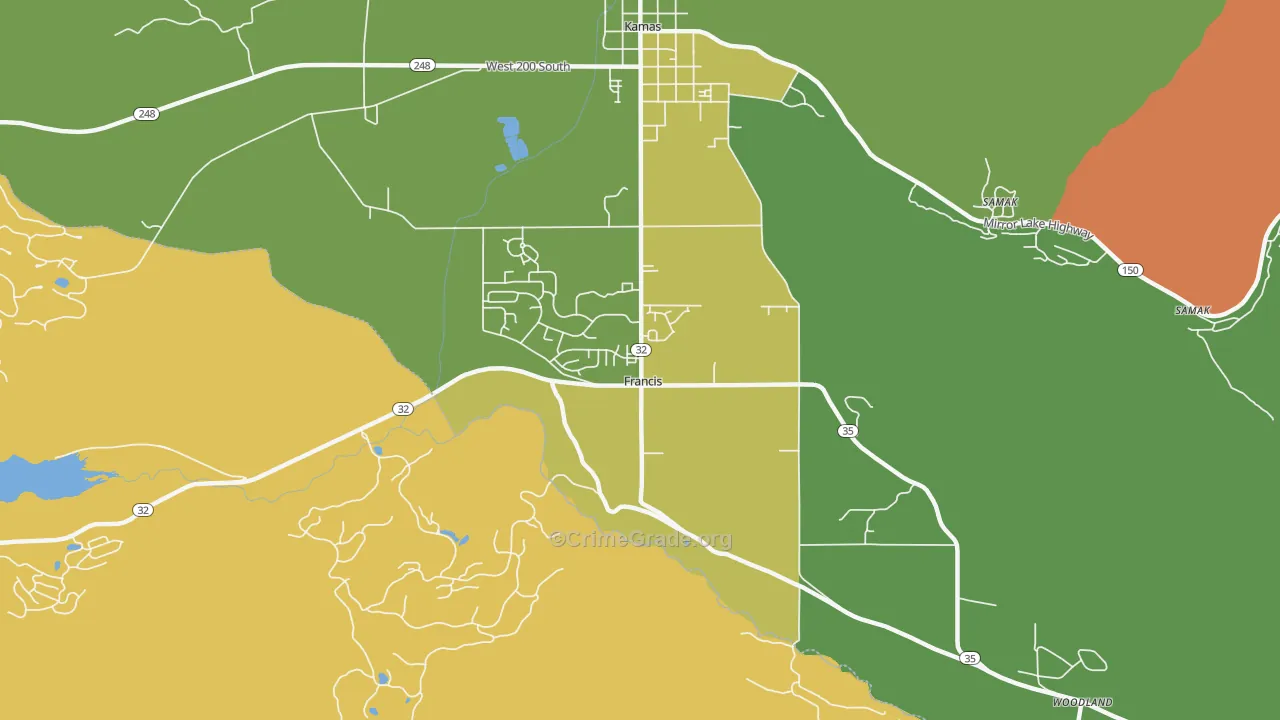 Francis, UT Map of Drug-Related Crime Rates