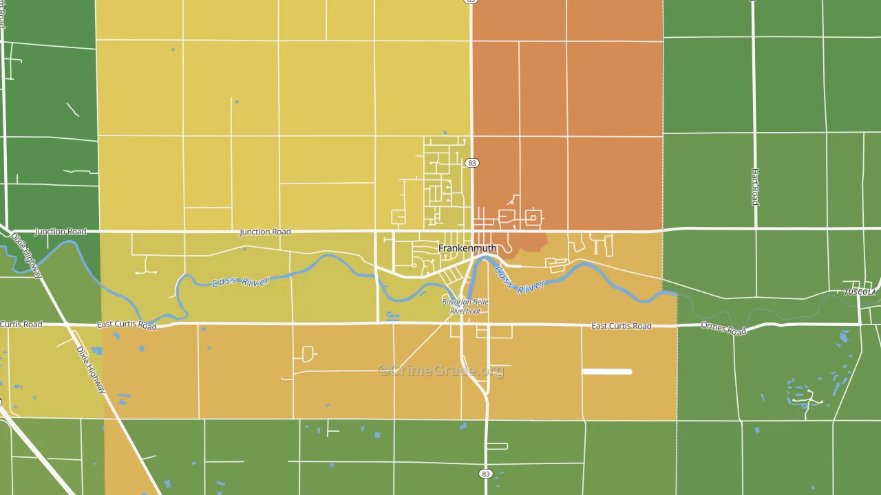 Frankenmuth, MI Map of Drug-Related Crime Rates