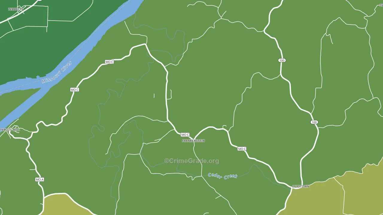 Frankenstein, MO Map of Drug-Related Crime Rates