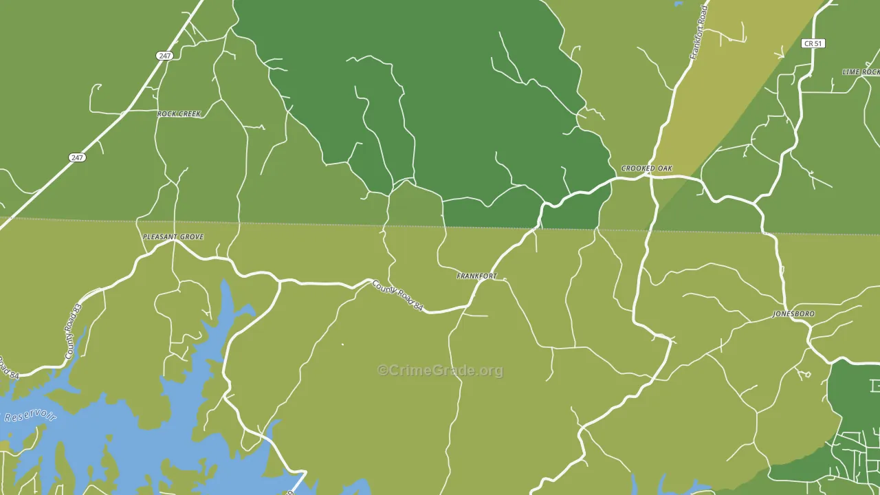 Frankfort, AL Map of Drug-Related Crime Rates