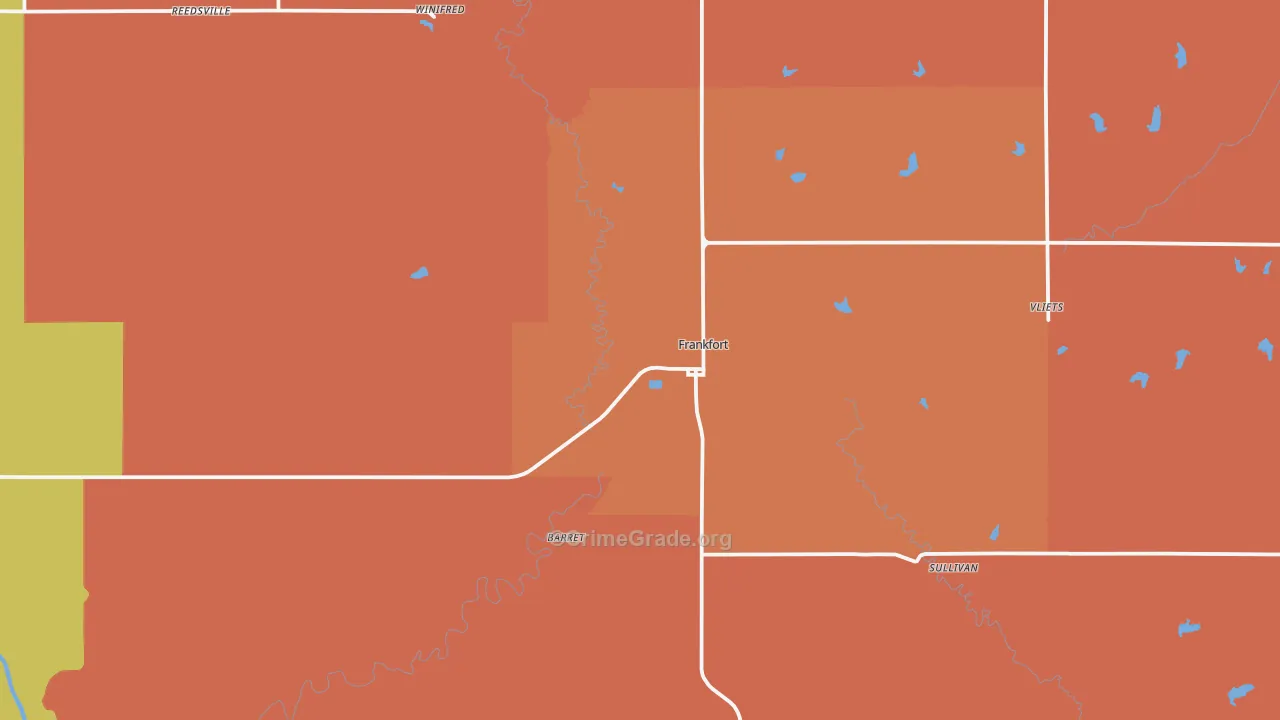 Frankfort, KS Map of Drug-Related Crime Rates