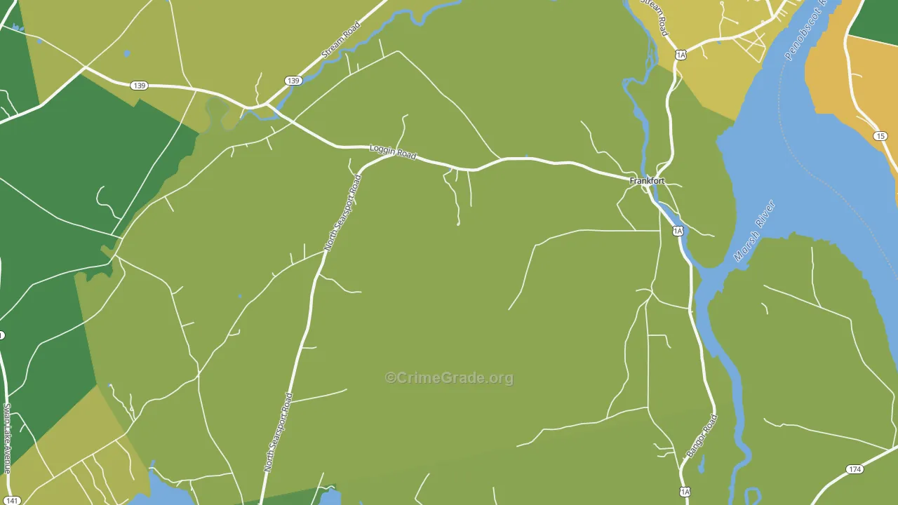 Frankfort, ME Map of Drug-Related Crime Rates