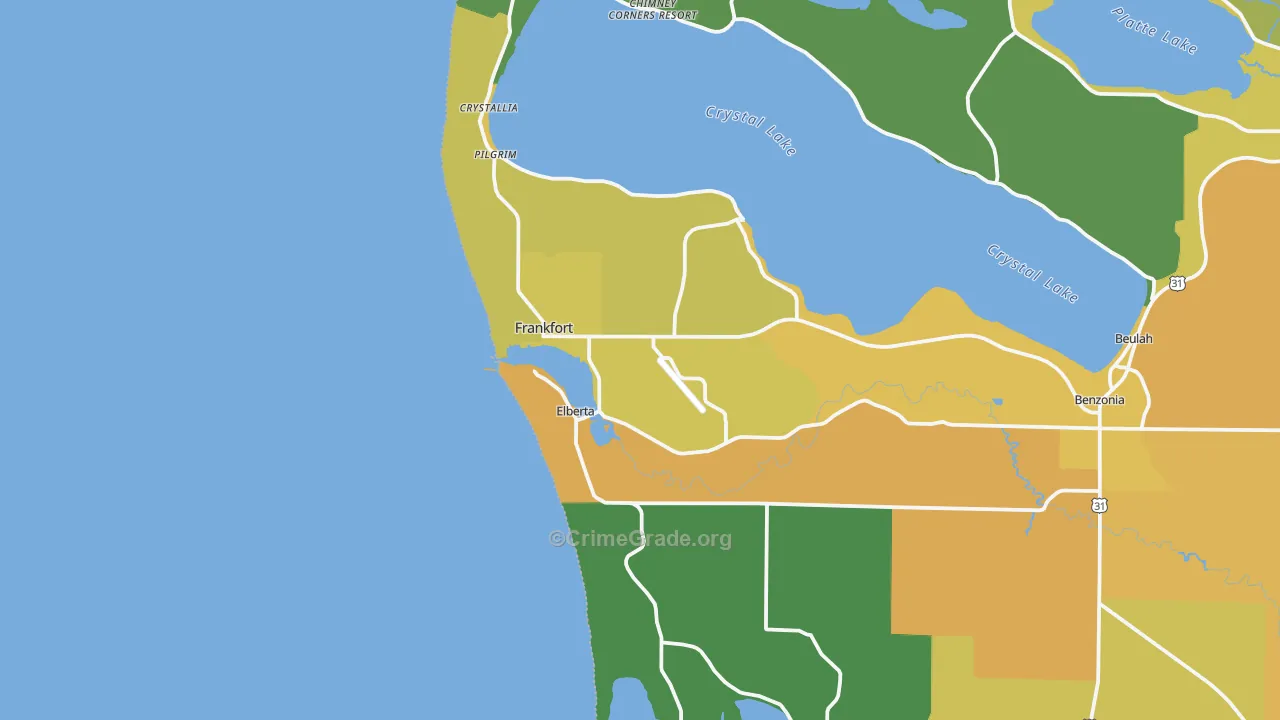 Frankfort, MI Map of Drug-Related Crime Rates