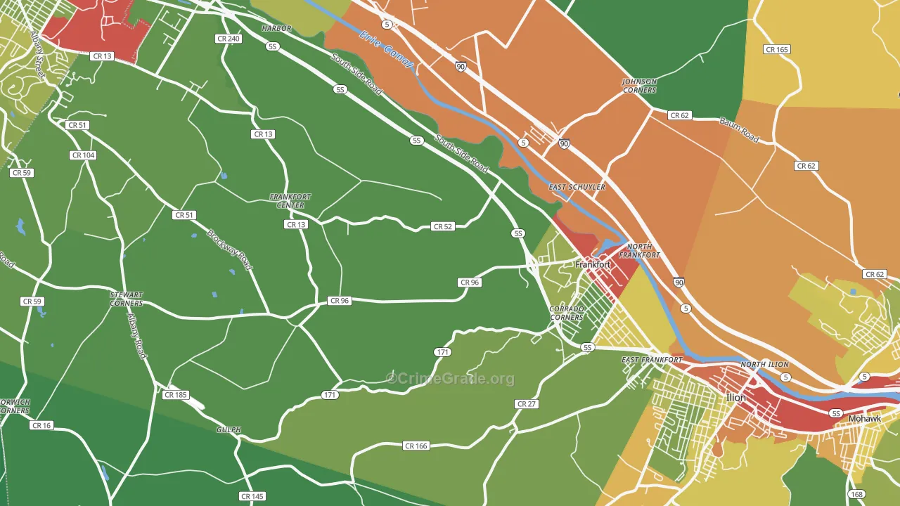 Frankfort, NY Map of Drug-Related Crime Rates