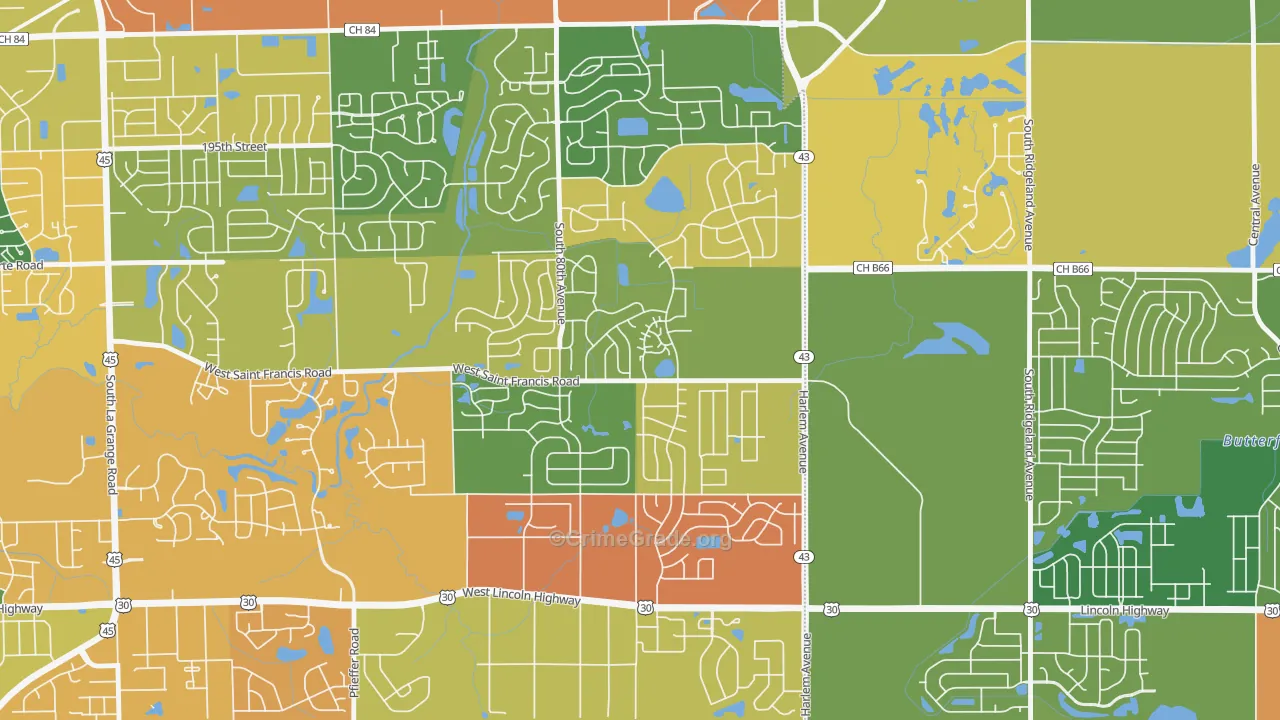 Frankfort Square, IL Map of Drug-Related Crime Rates