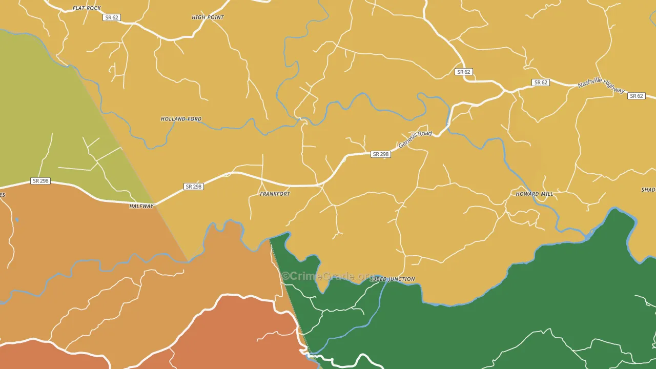 Frankfort, TN Map of Drug-Related Crime Rates