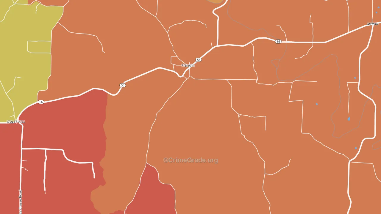Franklin, AR Map of Drug-Related Crime Rates