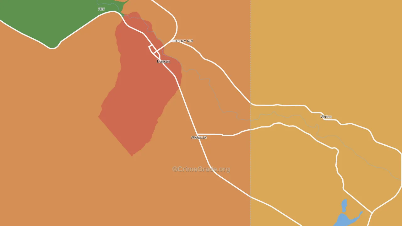 Franklin, AZ Map of Drug-Related Crime Rates