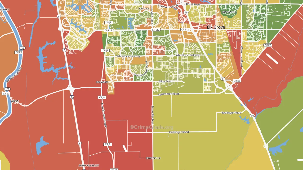 Franklin, CA Map of Drug-Related Crime Rates