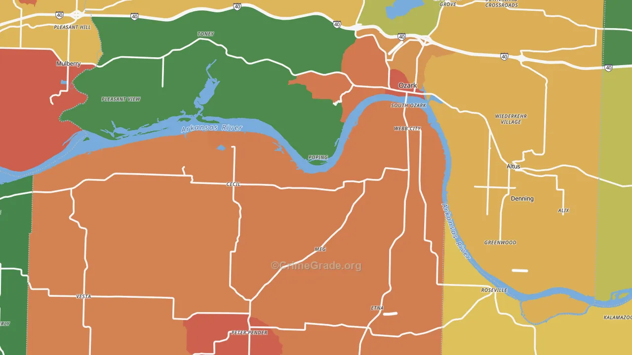 Franklin County, AR Map of Drug-Related Crime Rates