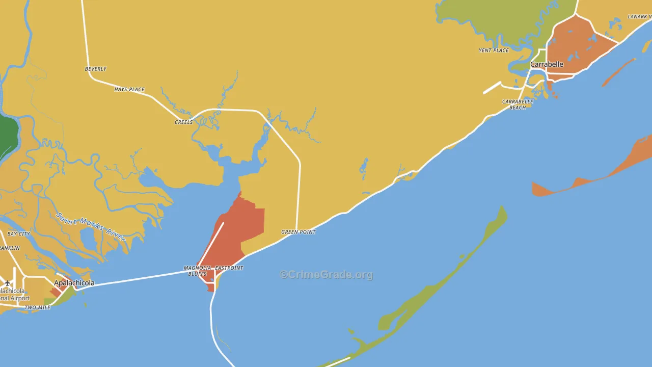 Franklin County, FL Map of Drug-Related Crime Rates