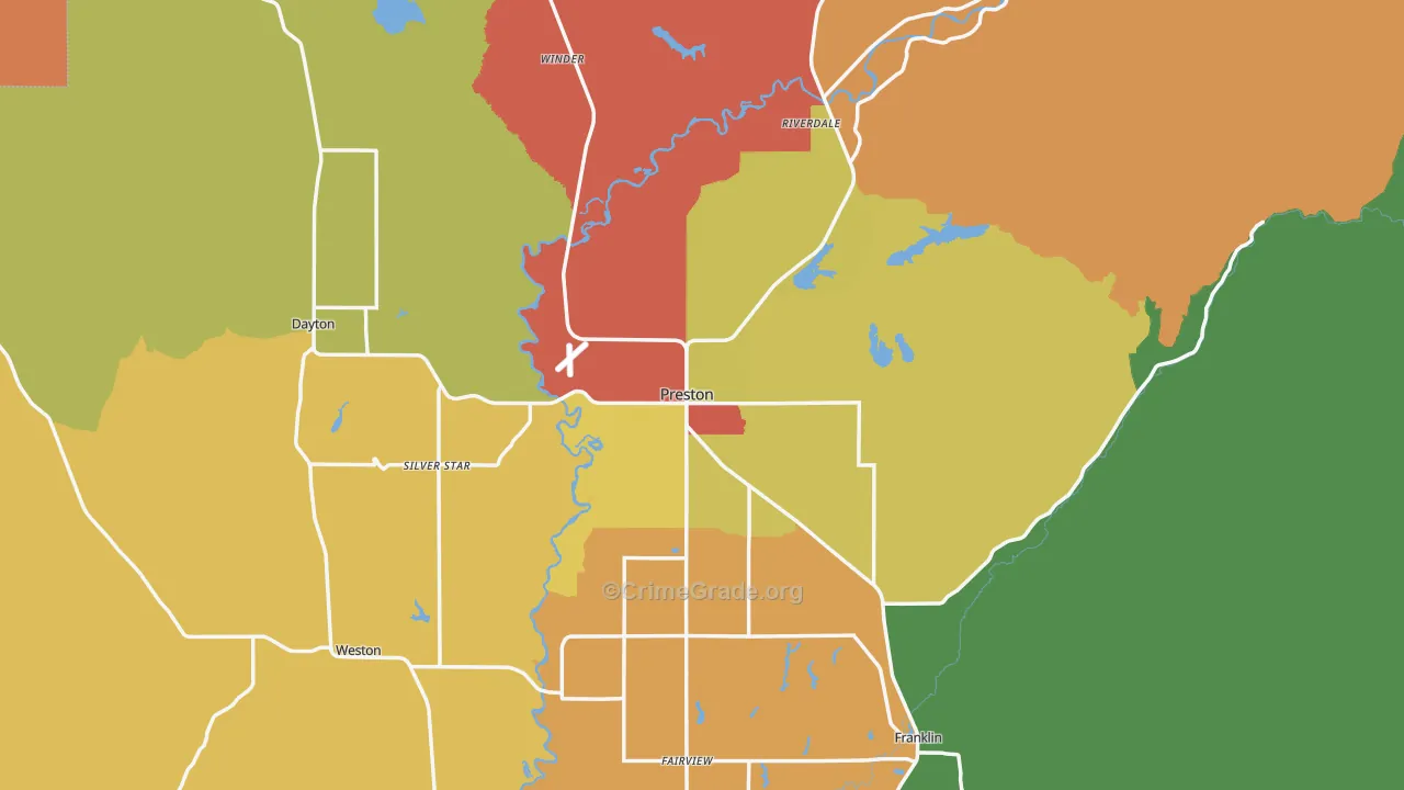 Franklin County, ID Map of Drug-Related Crime Rates