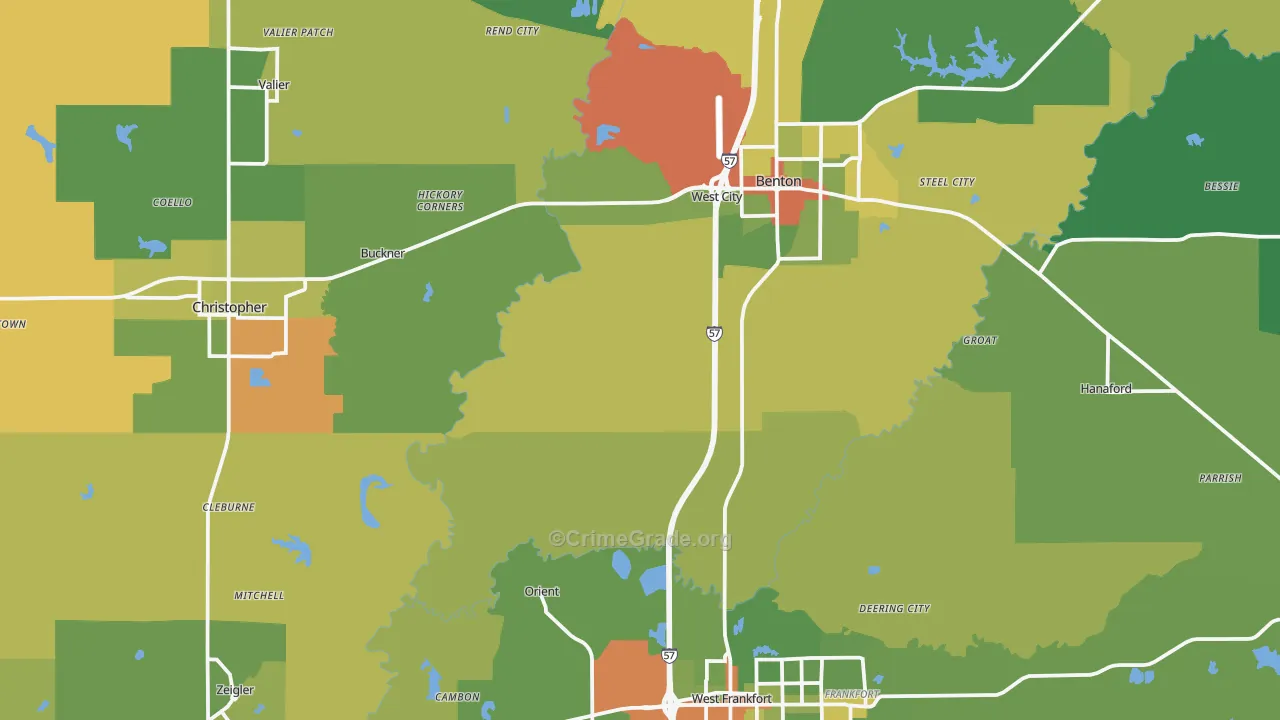 Franklin County, IL Map of Drug-Related Crime Rates