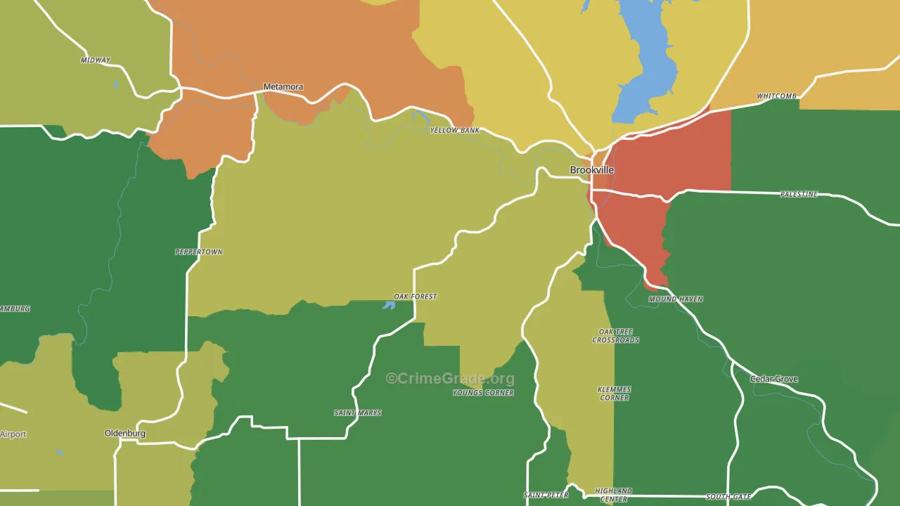 Franklin County, IN Map of Drug-Related Crime Rates