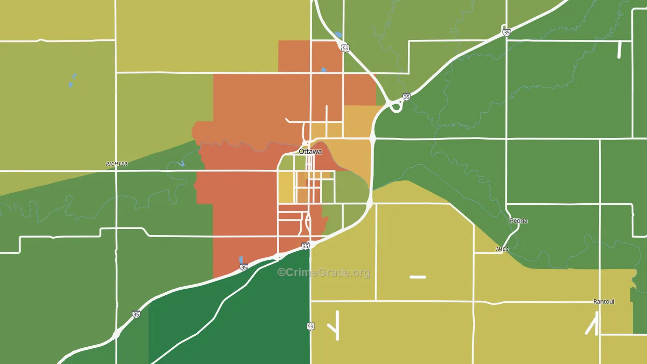 Franklin County, KS Map of Drug-Related Crime Rates