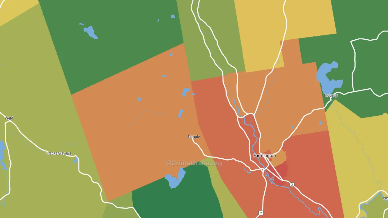 Franklin County, ME Map of Drug-Related Crime Rates