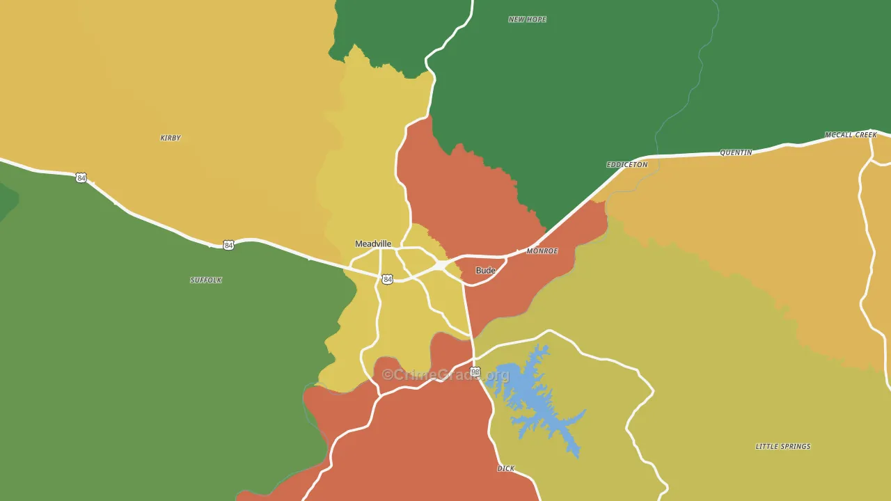 Franklin County, MS Map of Drug-Related Crime Rates