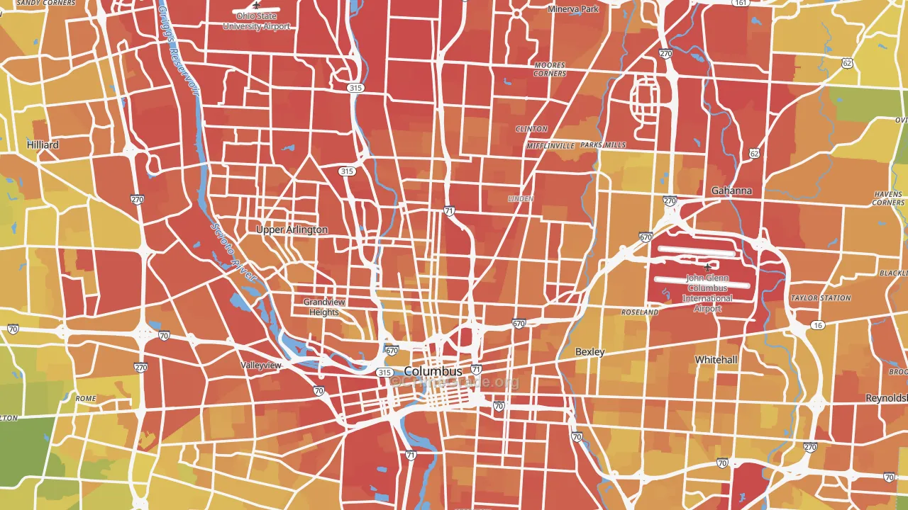 Franklin County, OH Map of Drug-Related Crime Rates