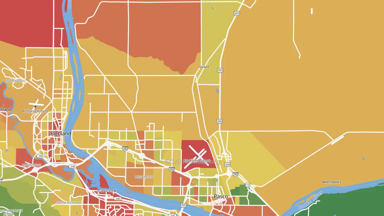 Franklin County, WA Map of Drug-Related Crime Rates