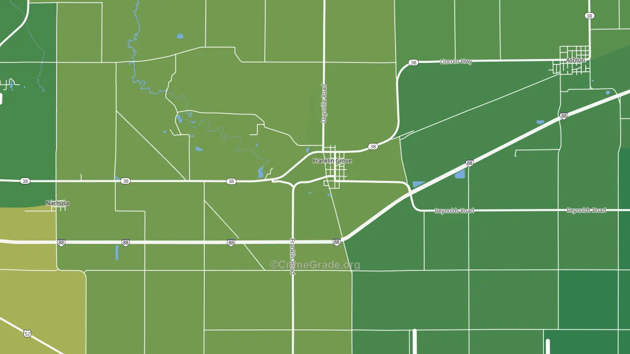 Franklin Grove, IL Map of Drug-Related Crime Rates
