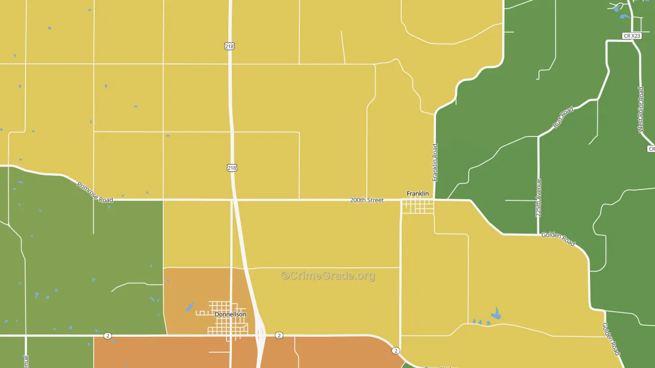 Franklin, IA Map of Drug-Related Crime Rates