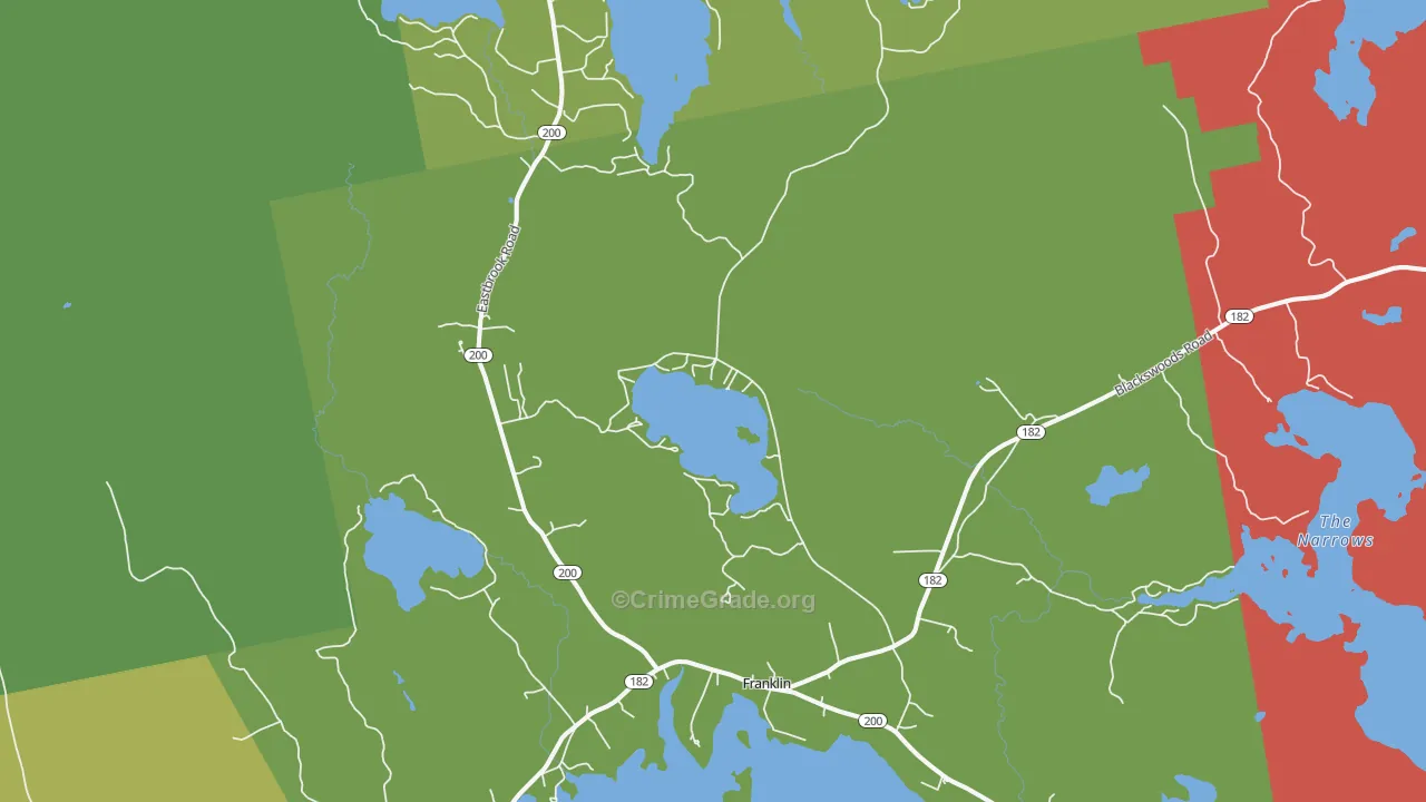 Franklin, ME Map of Drug-Related Crime Rates