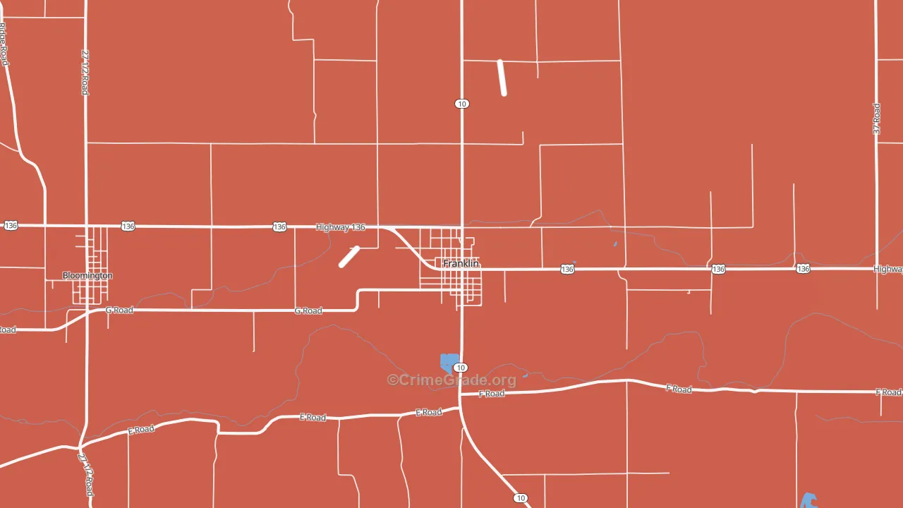 Franklin, NE Map of Drug-Related Crime Rates
