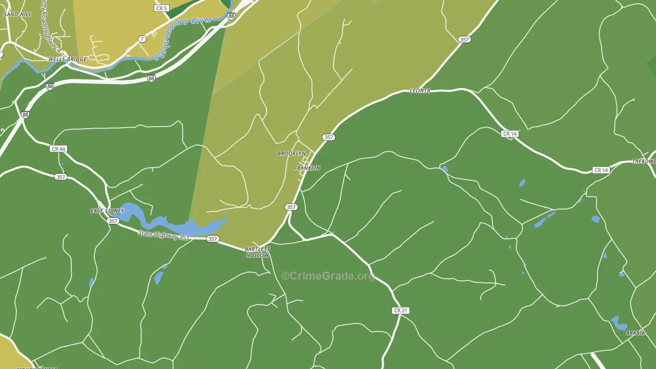 Franklin, NY Map of Drug-Related Crime Rates