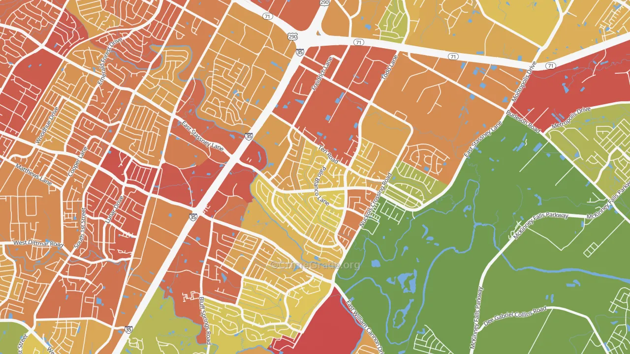 Franklin Park, Austin, TX Map of Drug-Related Crime Rates