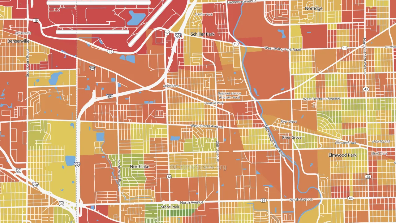 Franklin Park, IL Map of Drug-Related Crime Rates