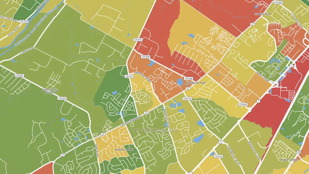 Franklin Park, NJ Map of Drug-Related Crime Rates