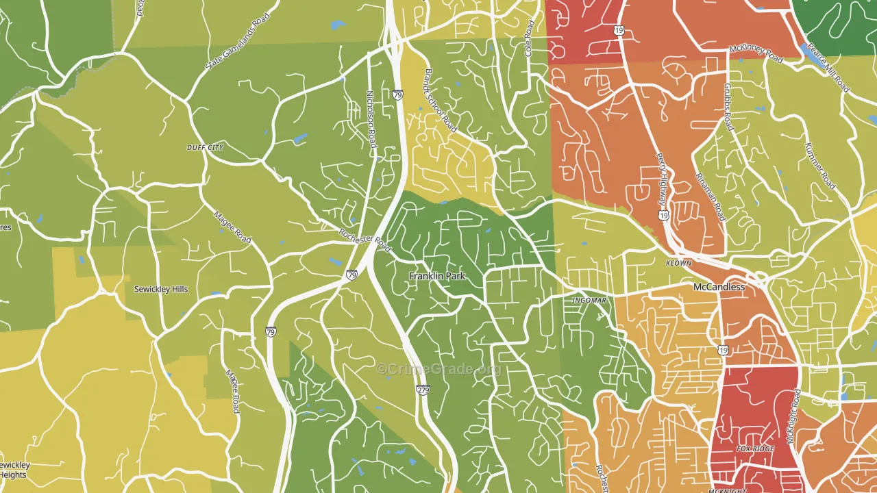 Franklin Park, PA Map of Drug-Related Crime Rates