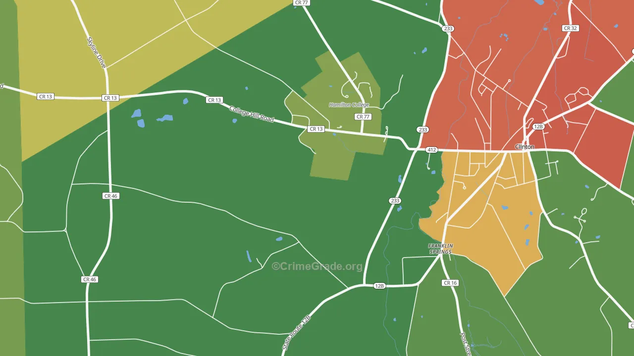 Franklin Springs, NY Map of Drug-Related Crime Rates
