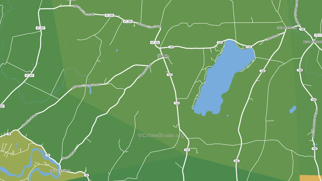 Franklin, VT Map of Drug-Related Crime Rates
