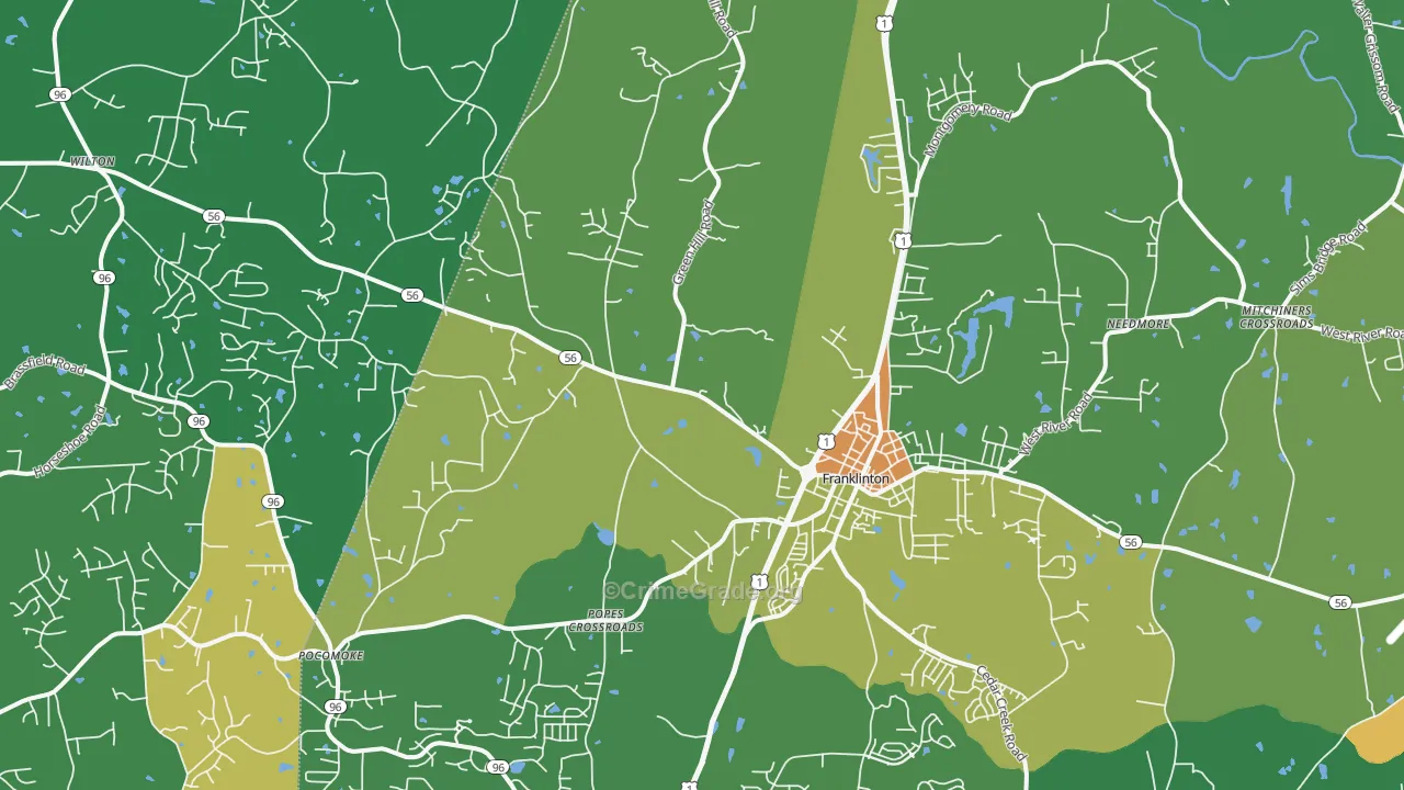 Franklinton, NC Map of Drug-Related Crime Rates