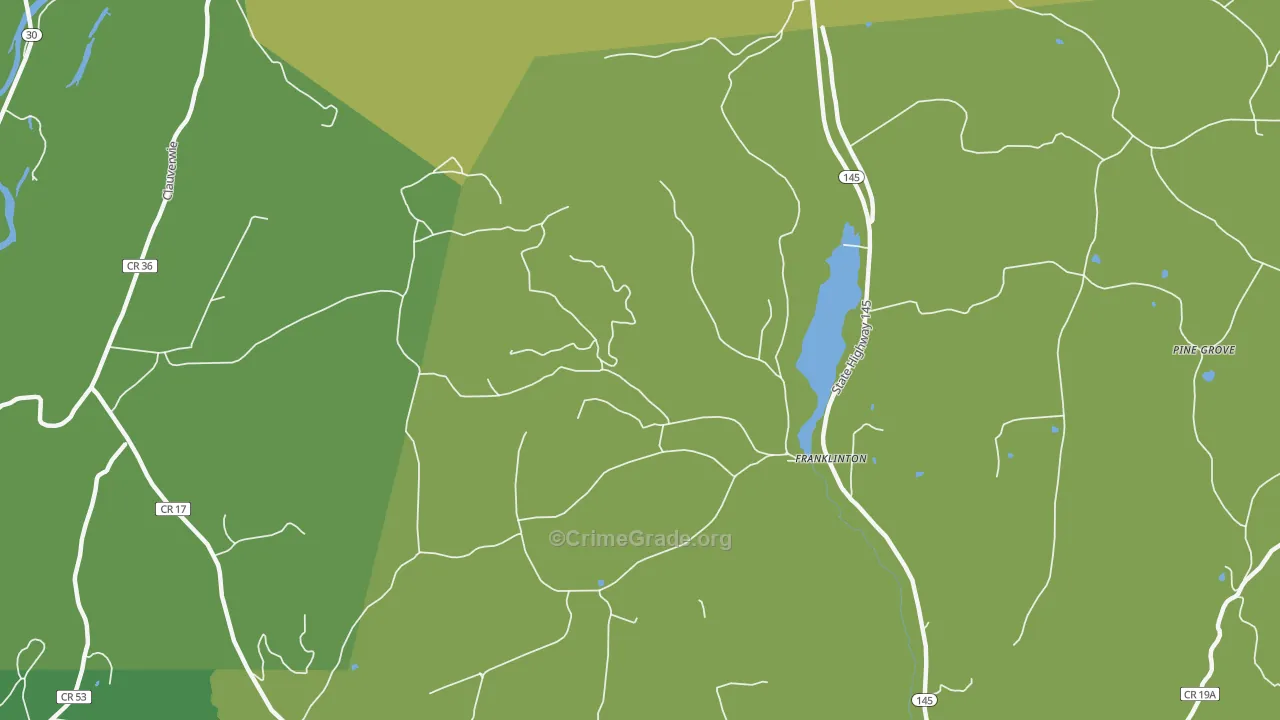 Franklinton, NY Map of Drug-Related Crime Rates