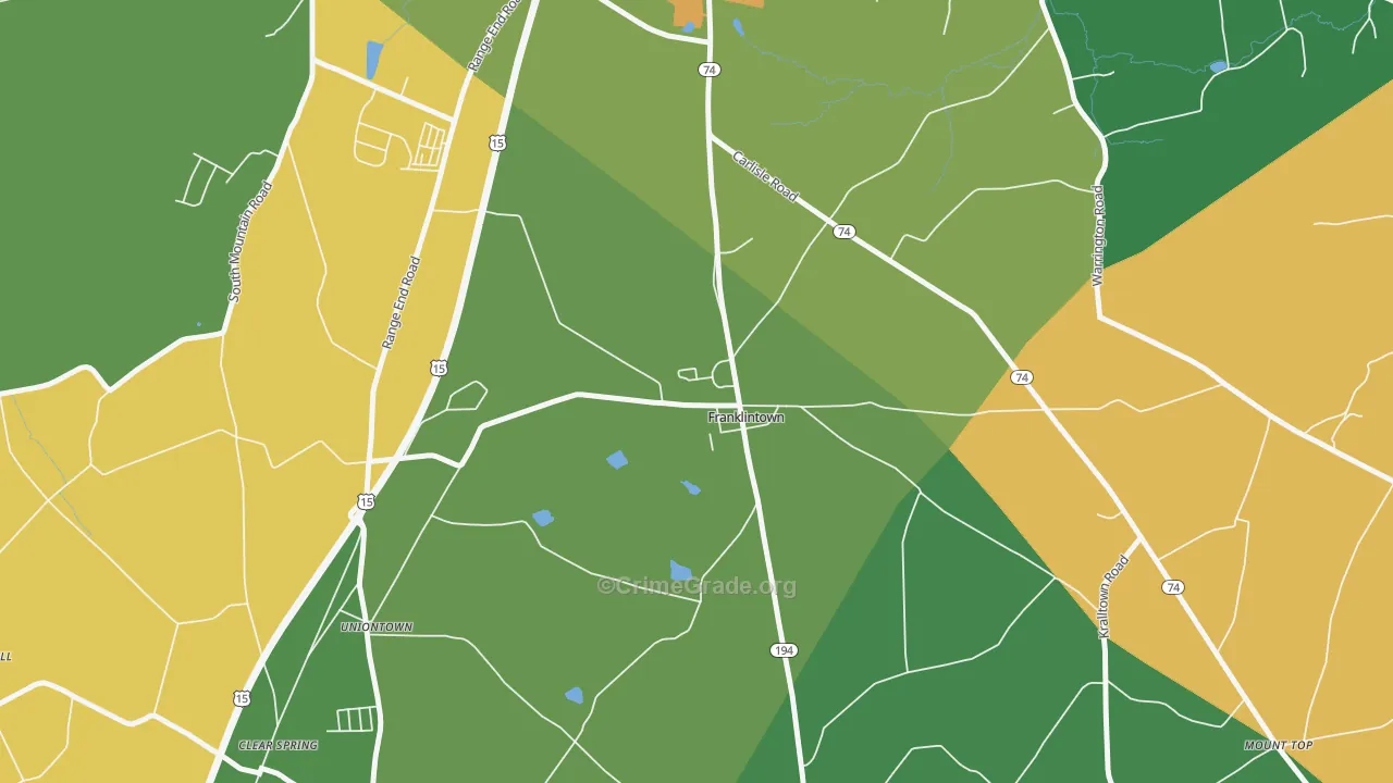 Franklintown, PA Map of Drug-Related Crime Rates
