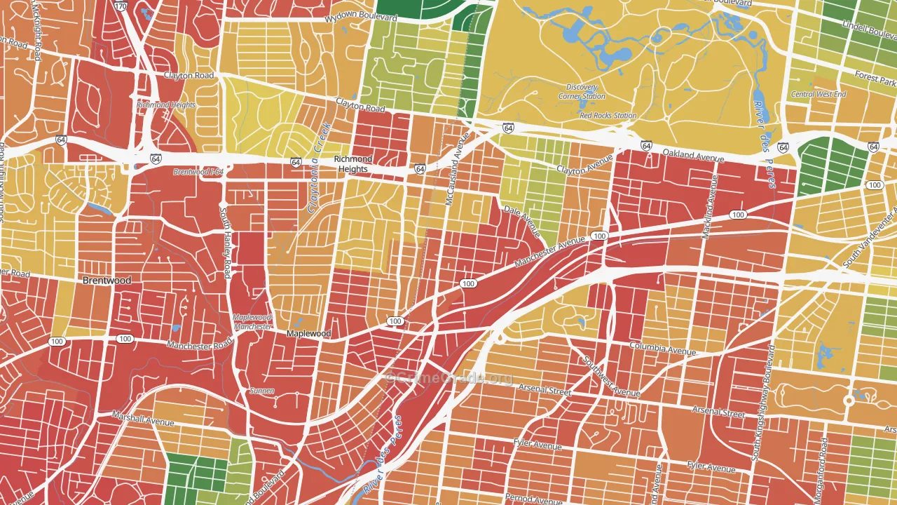Franz Park, St. Louis, MO Map of Drug-Related Crime Rates