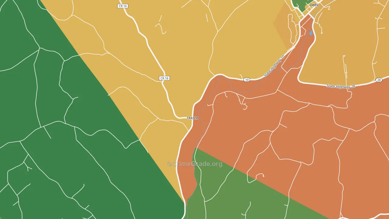 Fraser, NY Map of Drug-Related Crime Rates