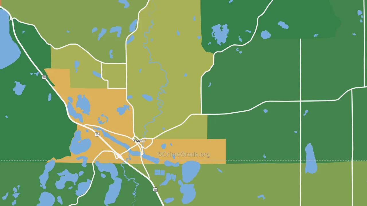 Frazee, MN Map of Drug-Related Crime Rates