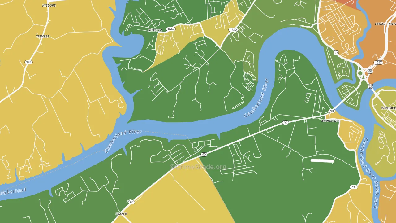 Frazer, KY Map of Drug-Related Crime Rates