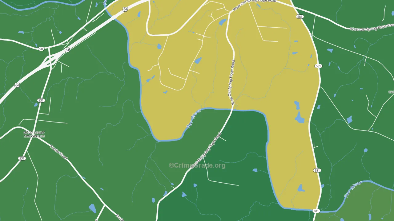 Frazier Crossroads, NC Map of Drug-Related Crime Rates