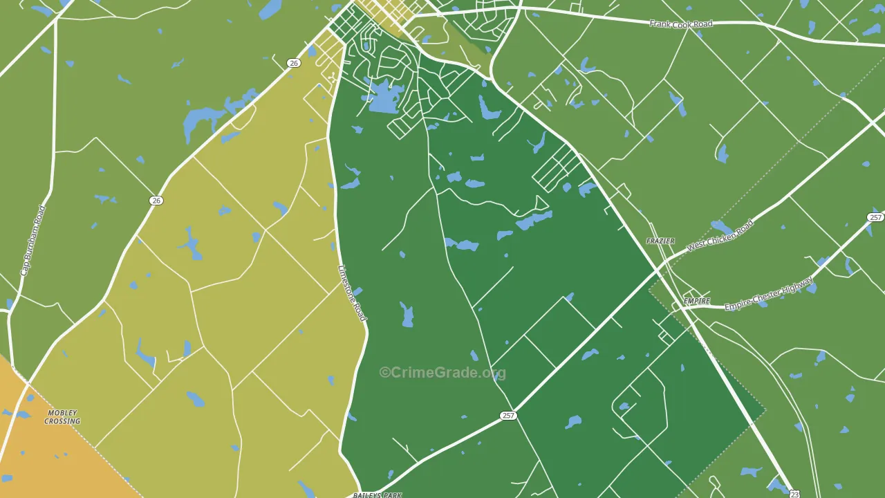 Frazier, GA Map of Drug-Related Crime Rates