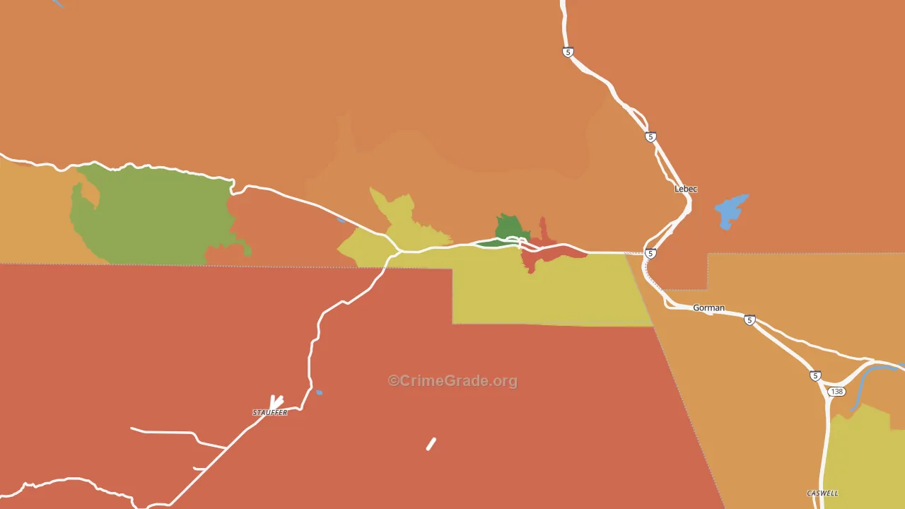 Frazier Park, CA Map of Drug-Related Crime Rates